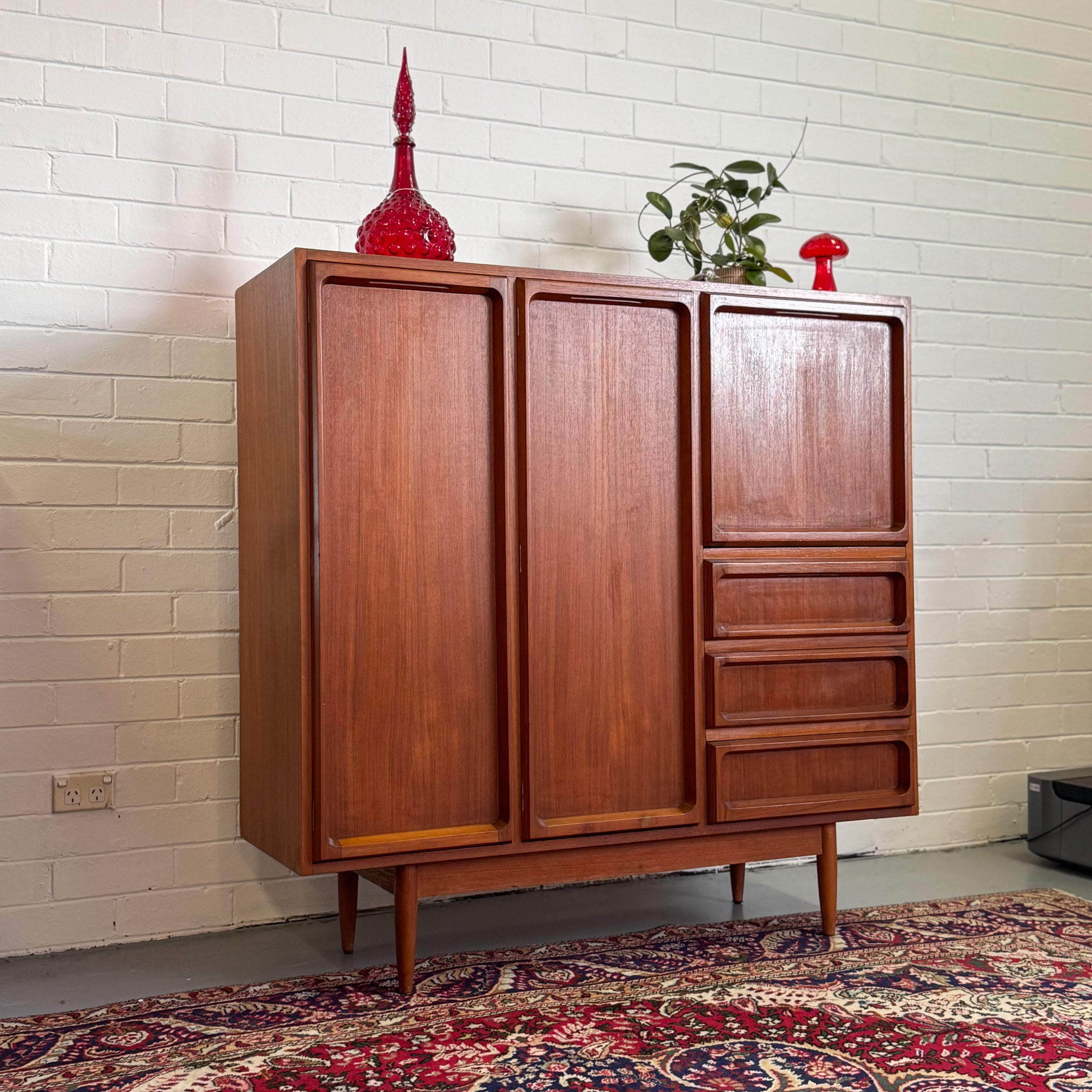 Mid Century Teak 'Koben' Sideboard Bar Cabinet Credenza by
