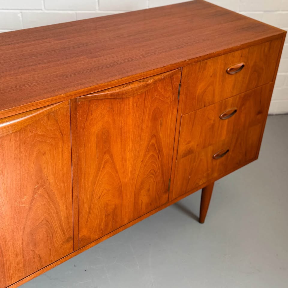 Chiswell Mid-Century 1965 Wave Handle Four Door Sideboard | Mantel and Muse